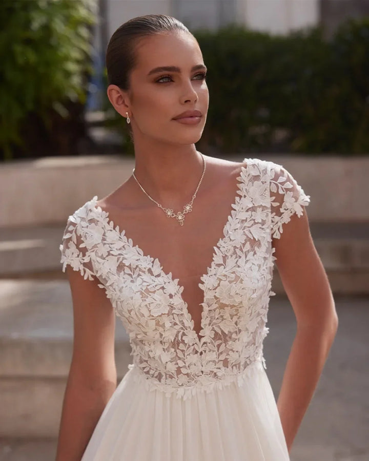 Alluring Boho Lace Bridal Dress