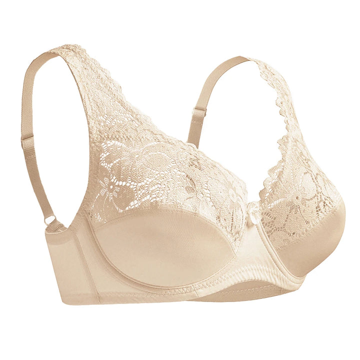 Beige lace embroidered women&