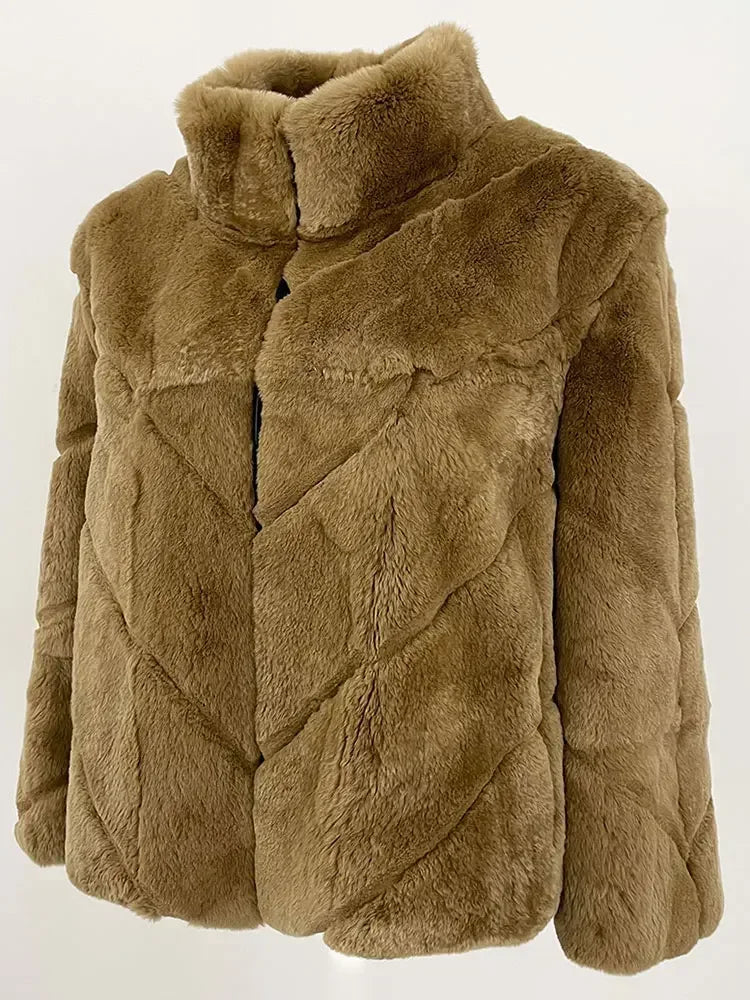 Natural Thickened Cute Fur Warm Coat