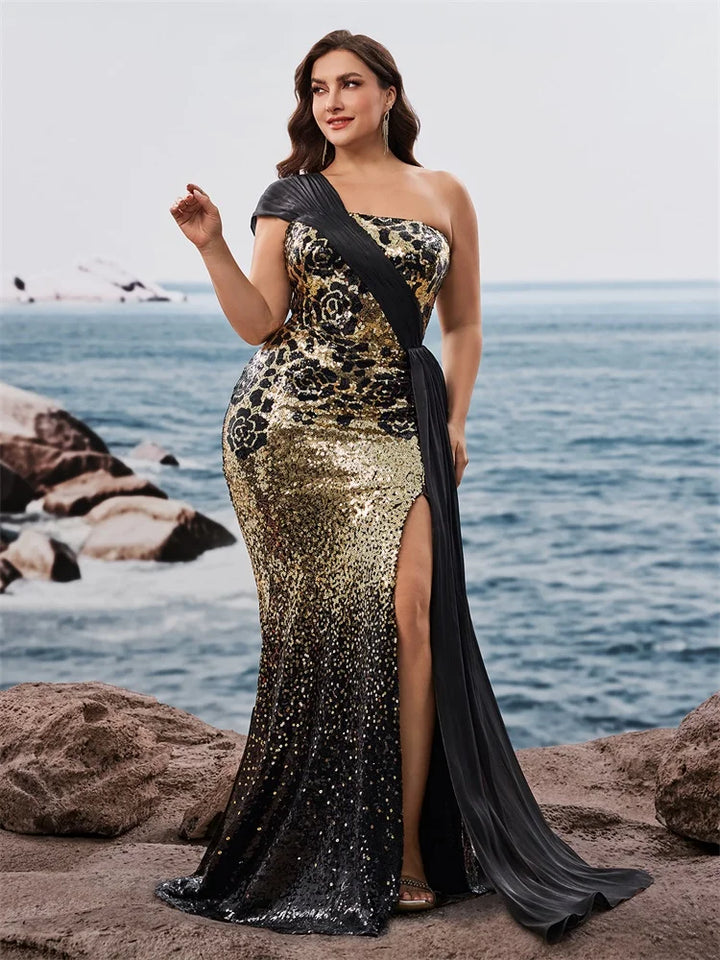 Elegant Off-shoulder Plus Size Evening Dress