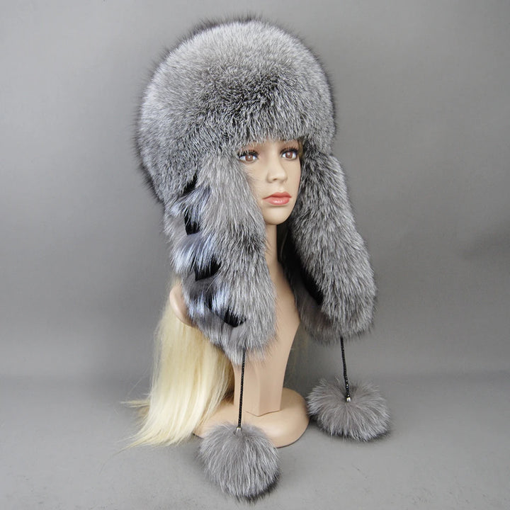 Warm Real Fur Bomber Hat