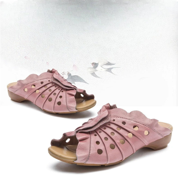 Comfy Hollow Flat Leather Shoes