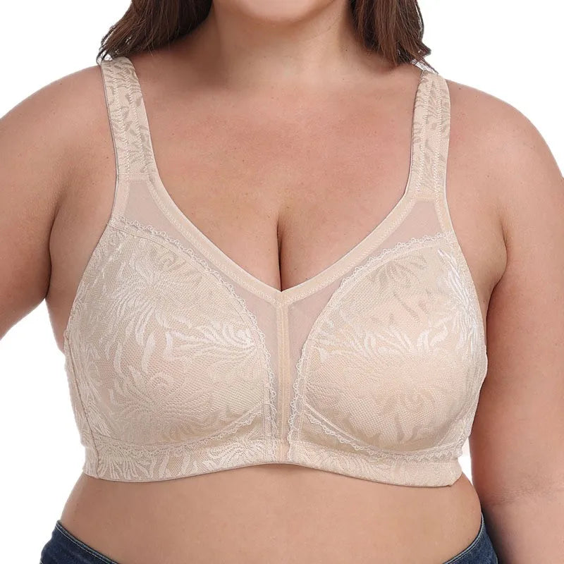 Elegant Net Embroidered Plus Size Bra