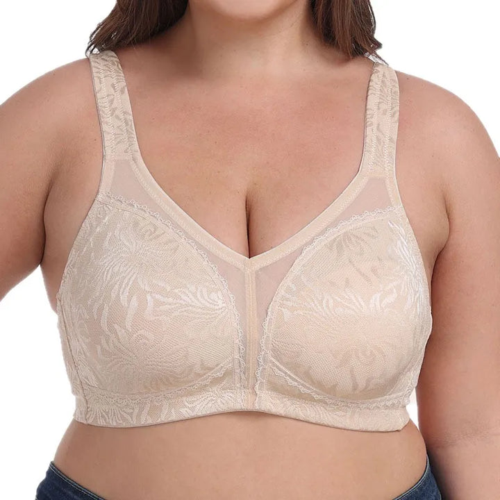 Elegant Net Embroidered Plus Size Bra