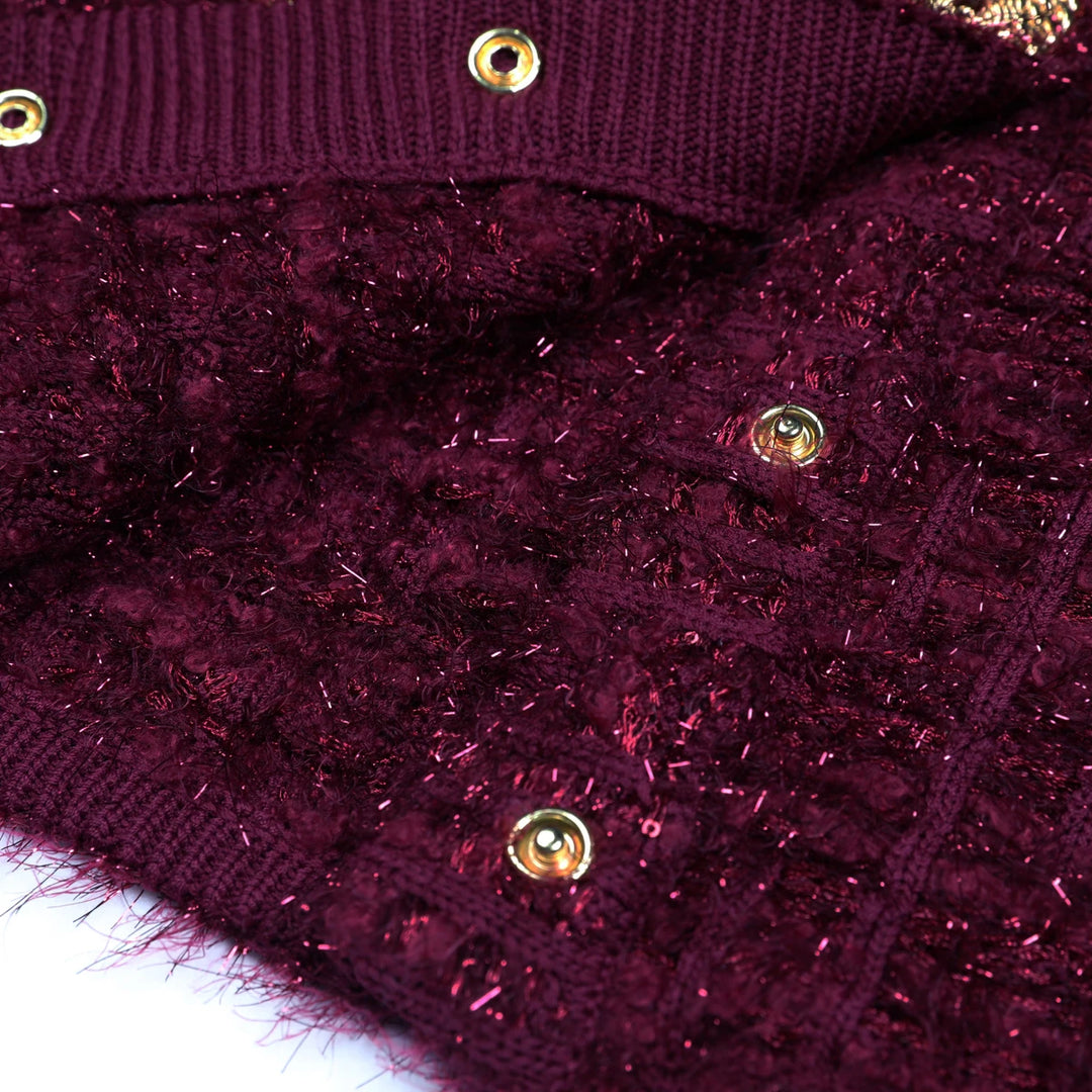 Fancy Textured Knitted Cardigan