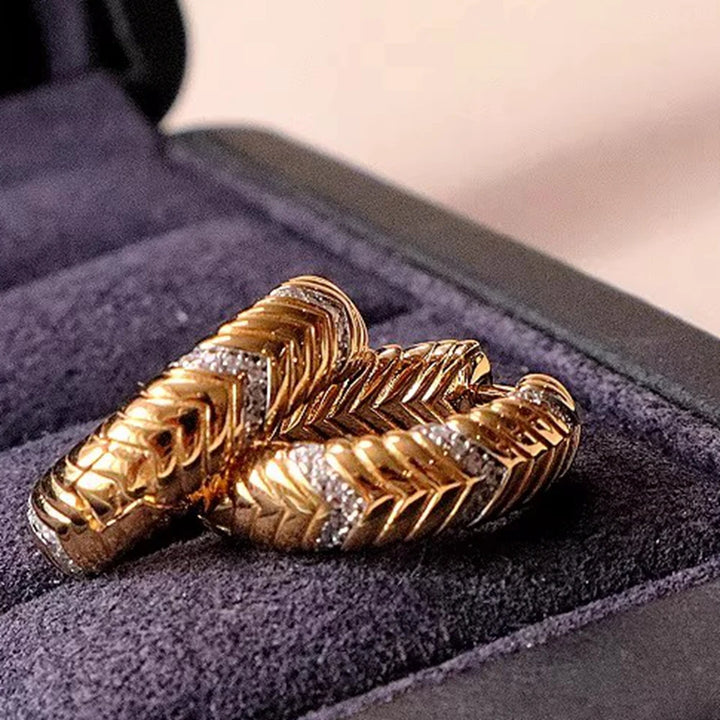 Luxury Gold-Plated Patterned Earrings