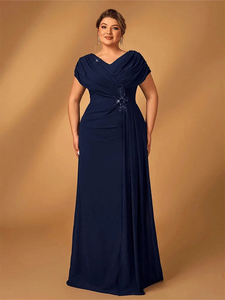 Shiny Chiffon Plus Size Women's Evening Gown