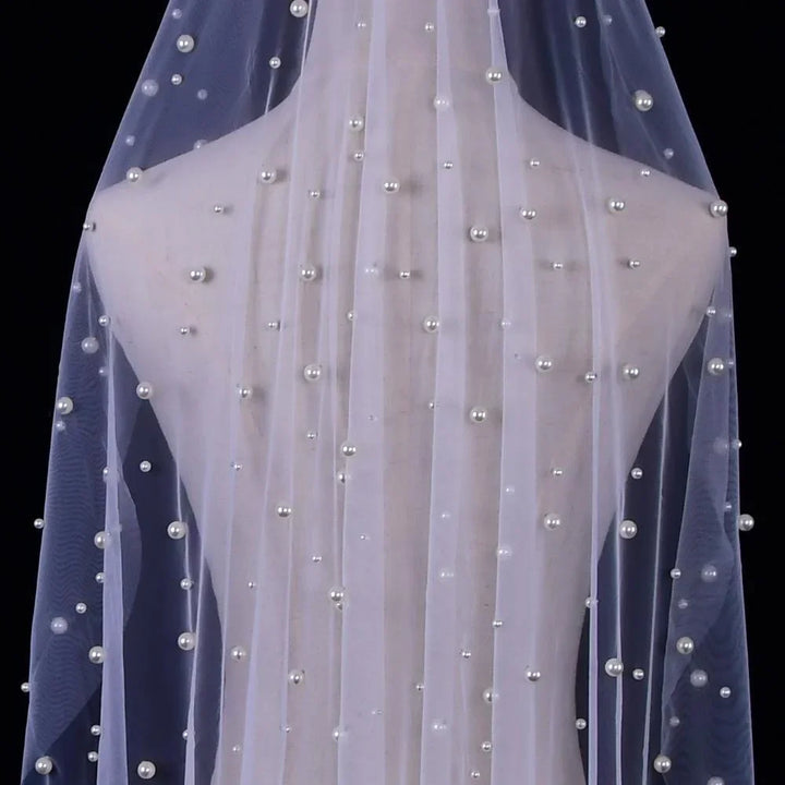 Pearls Soft Italian Tulle Bridal Veil
