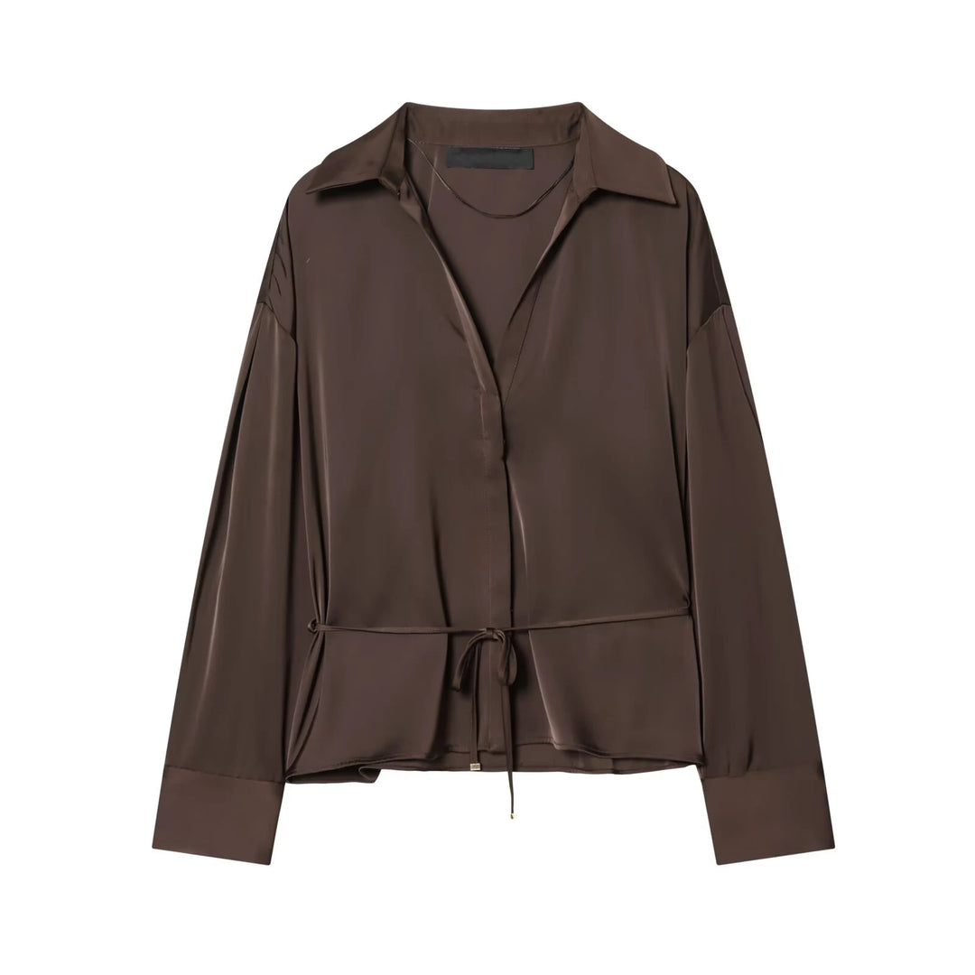 Stunning Front Button Belted Shirt