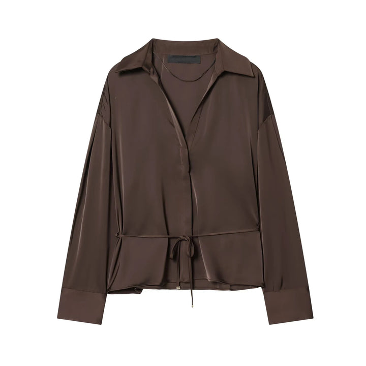 Stunning Front Button Belted Shirt