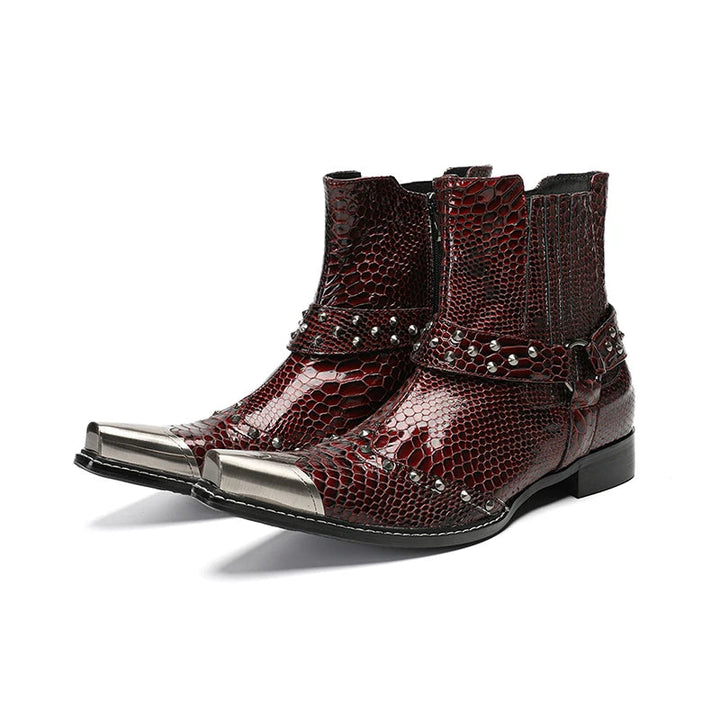 Sleek Iron Toe Handmade Ankle Boots