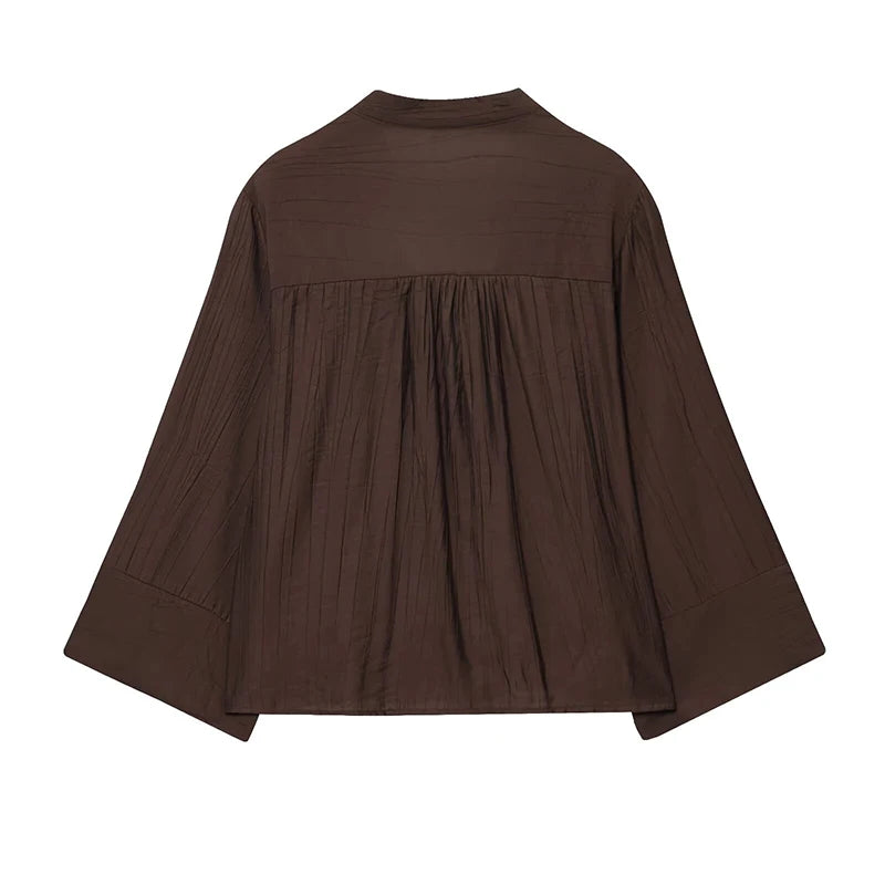 Refined Wide Sleeves Casual Blouse