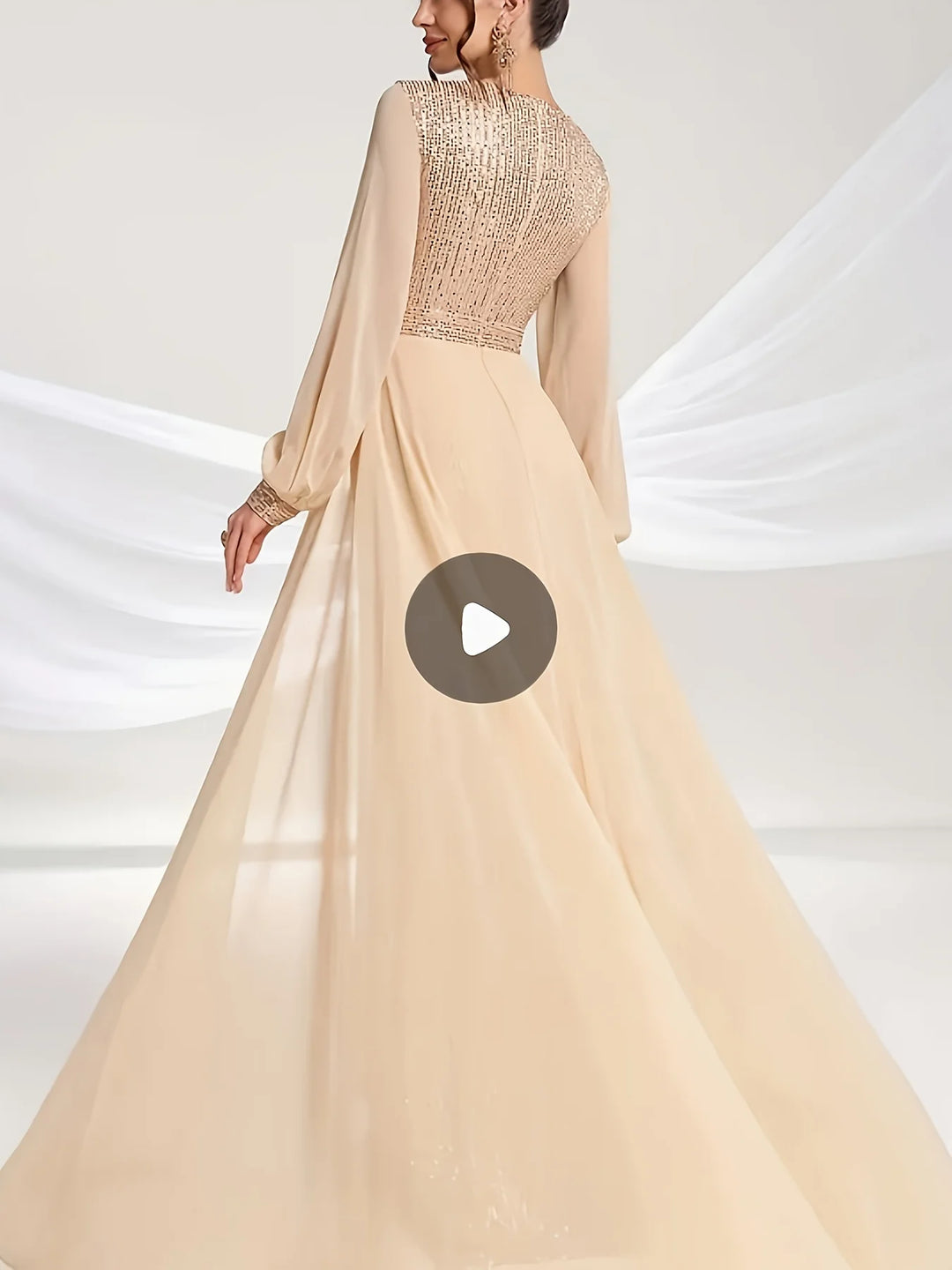 Charming Chiffon Paneled Evening Gown