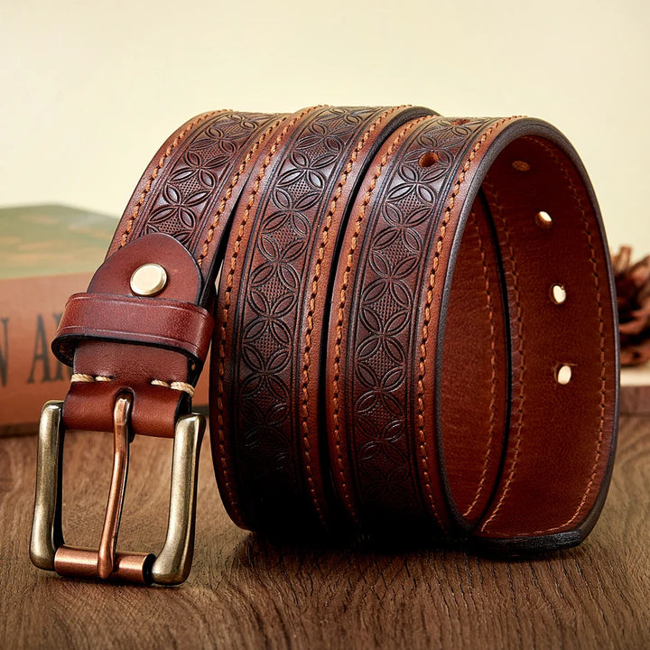 Embossed Western Cowboy Thick Belt
