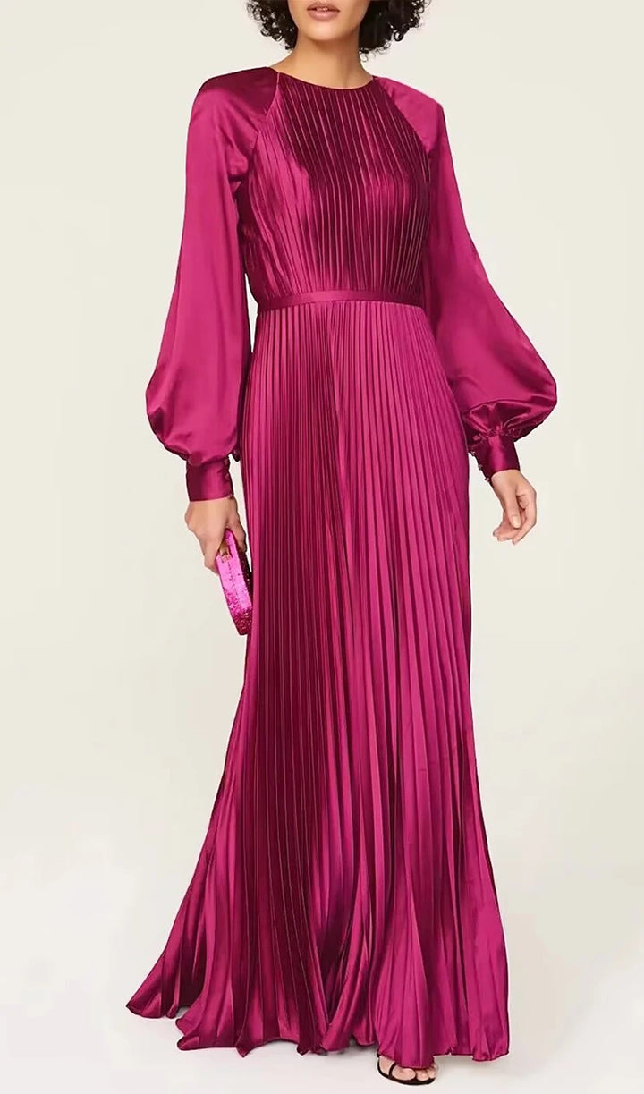 Elegant Delicacy Long Pleated Dress