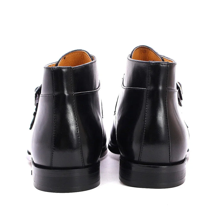Premium Double Monk Straps Leather Boots
