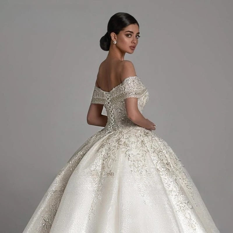 Embroidered Sweetheart Ball Gown Wedding Dress