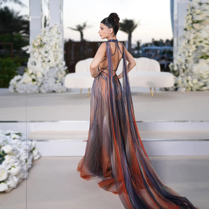 Alluring Criss Cross Halter Neck Party Dress