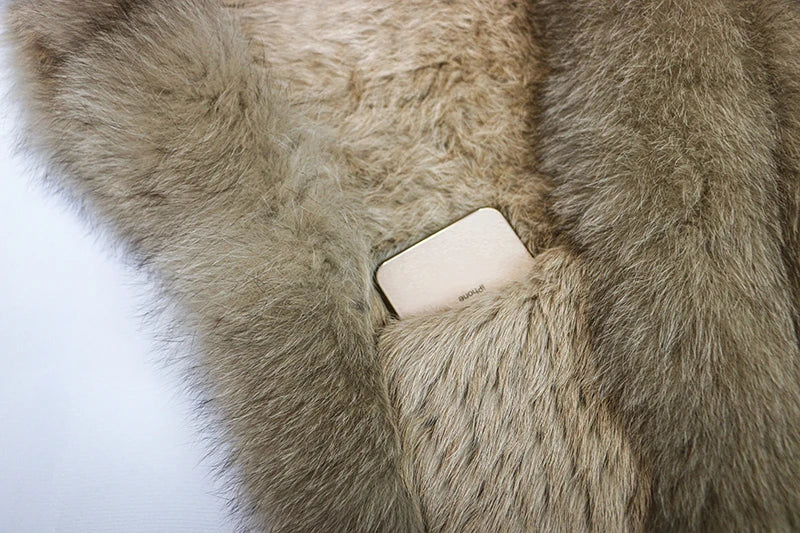 Stylish Knitted Warm Fur Cape