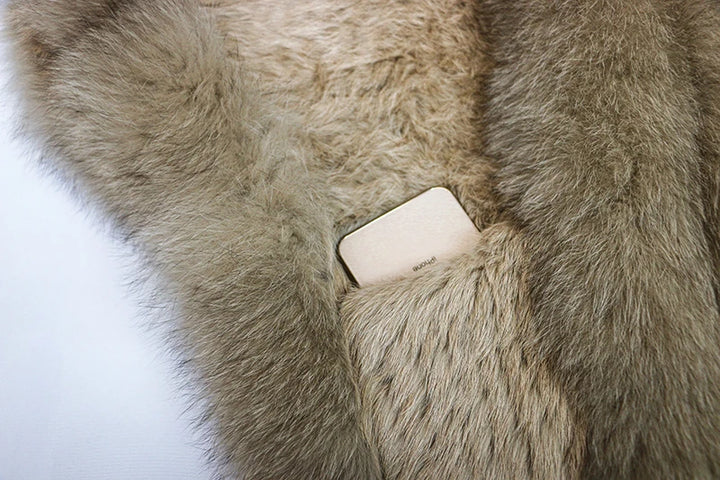 Stylish Knitted Warm Fur Cape