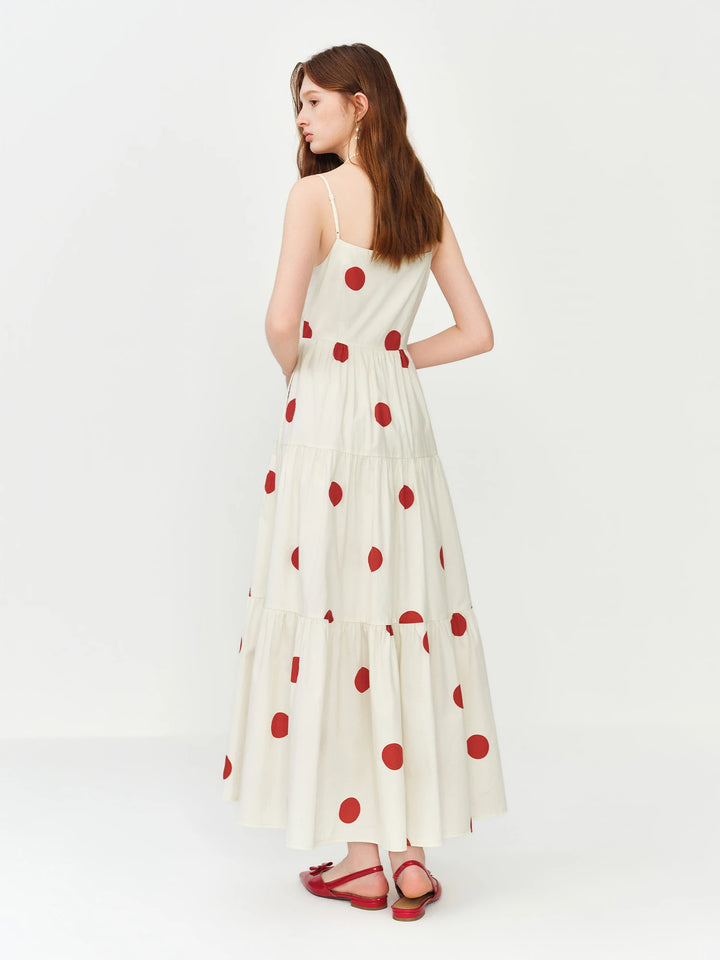 Sweet Polka Dots A-Line Long Dress