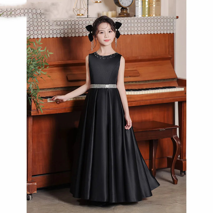 Charming Beaded Girl's Floor-length Dress