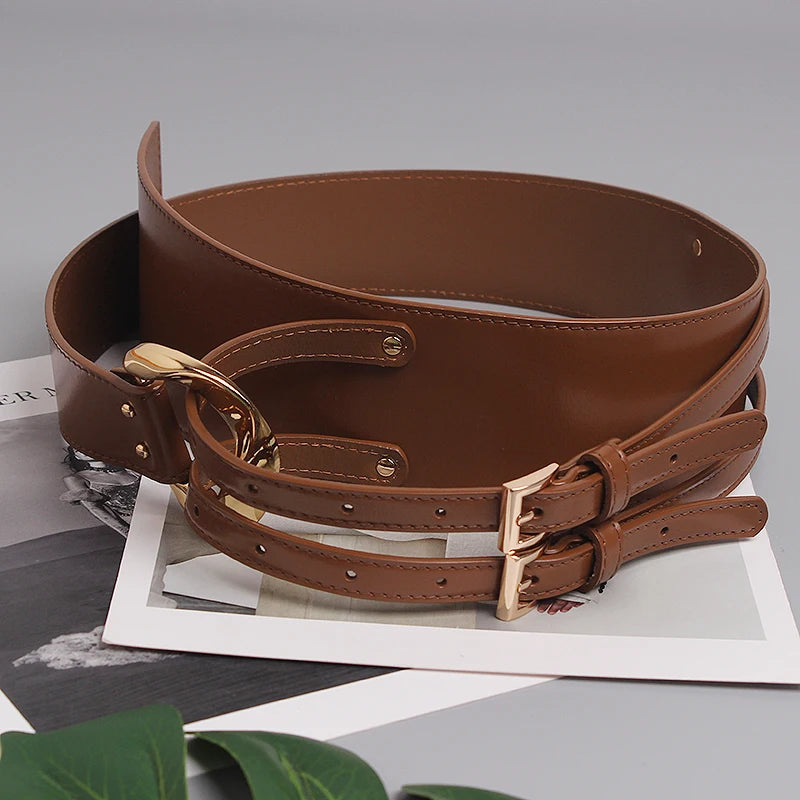Trendy Irregular Waist Seal Leather Belt