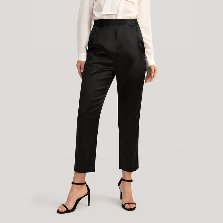 Stylish Silk Pipe Cropped Pants