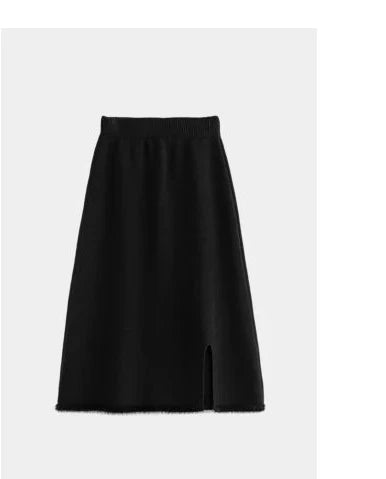 Elastic Waist A-Line Knitted Skirt