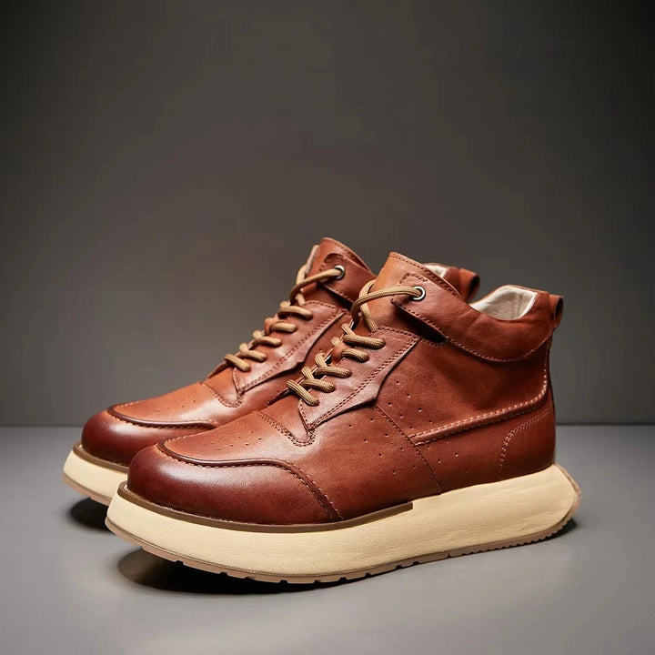 Retro Round-toe Leather Riding Shoes