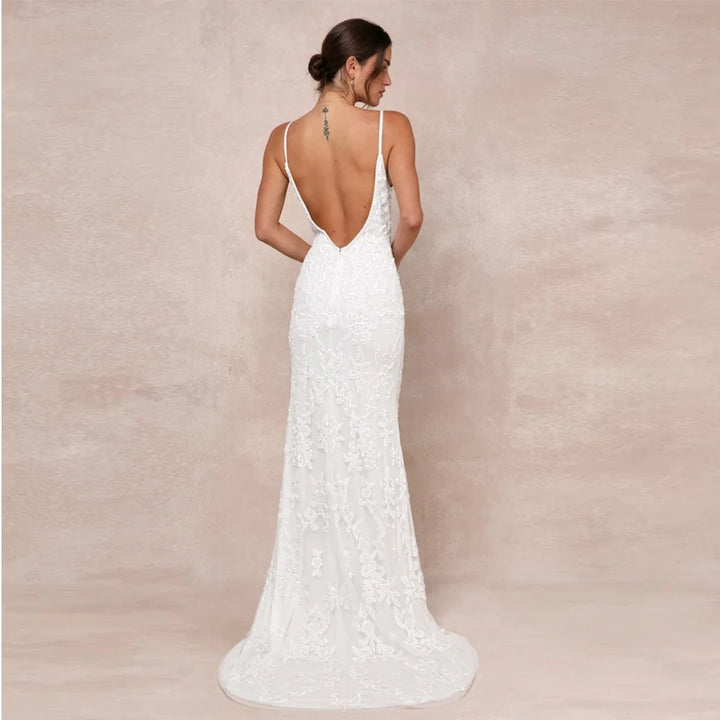 Gorgeous Appliqued Weeding Dress