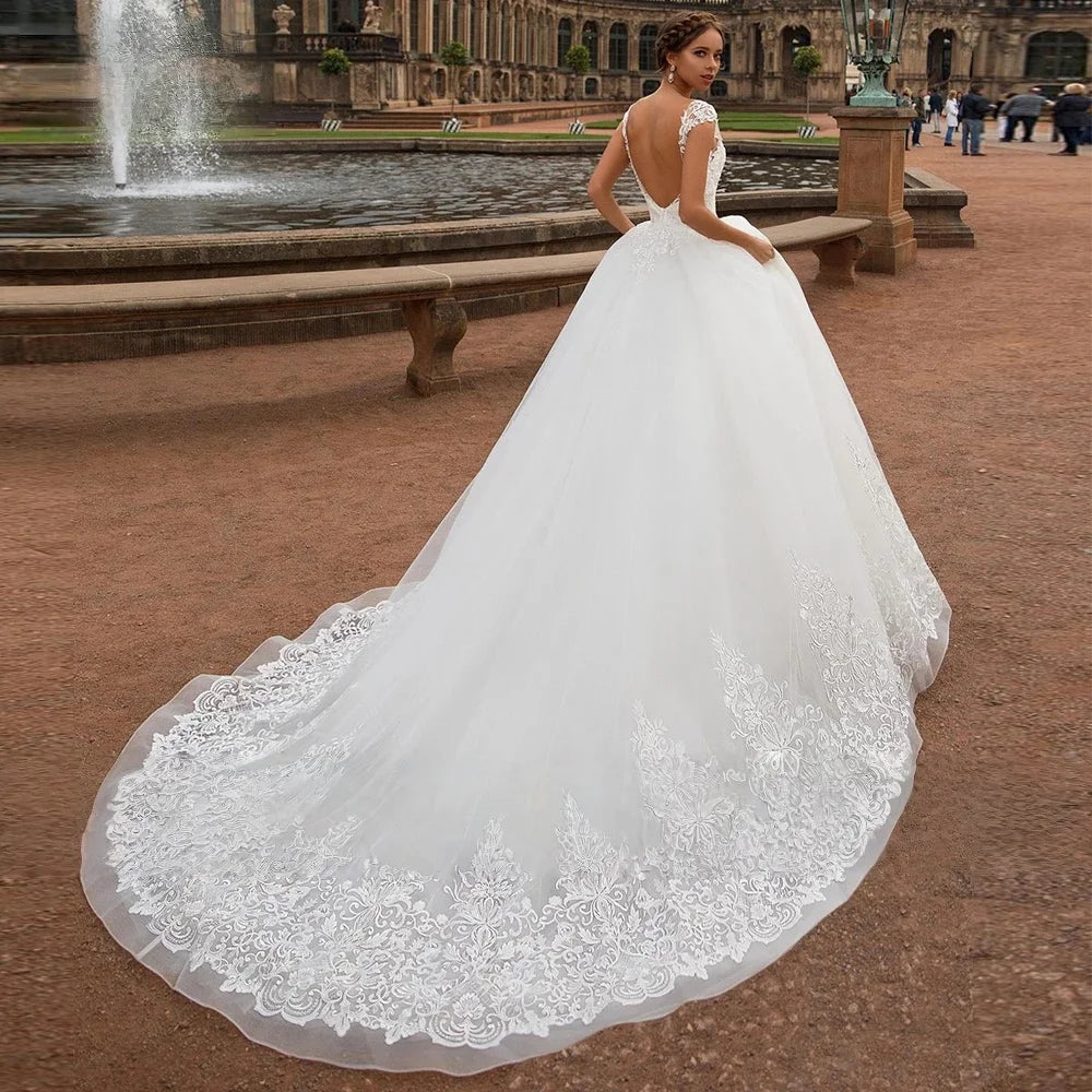 Delicate Appliqued Wedding Couture