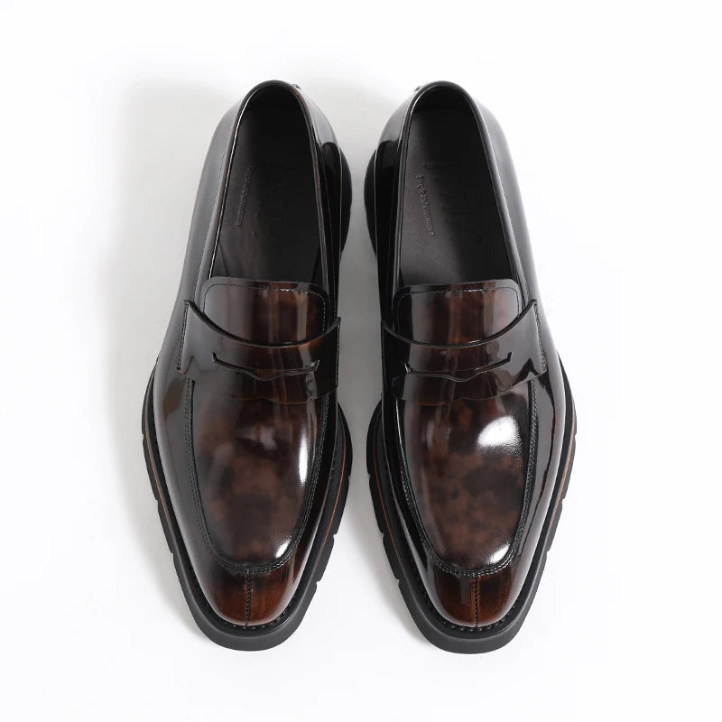 Glossy Polished Thick Sole Shoes