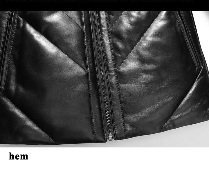 Magnificent Fur Stand Collar Leather Jacket