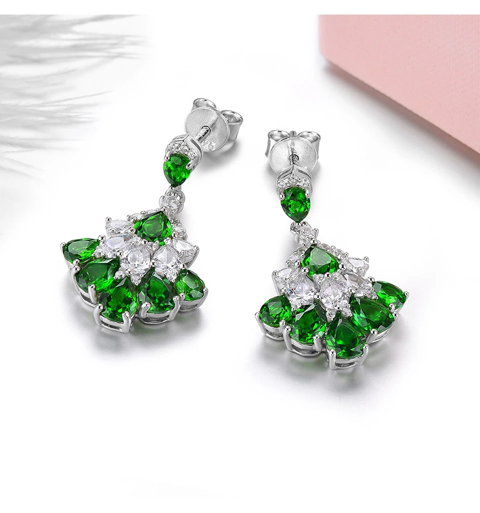 Luxury Diopside Drop Earrings