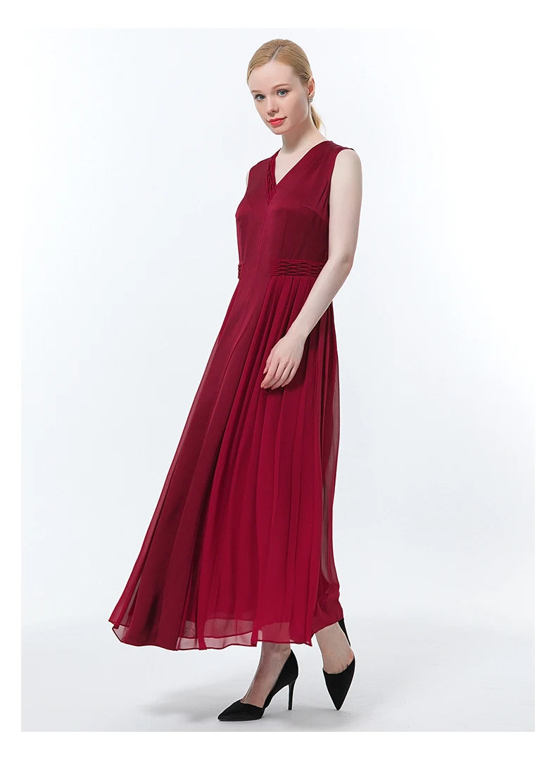 Lava Falls Red Silk Prom Dress