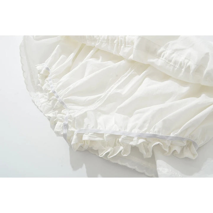 Sweet Bow Lace Trim Mini Skirt
