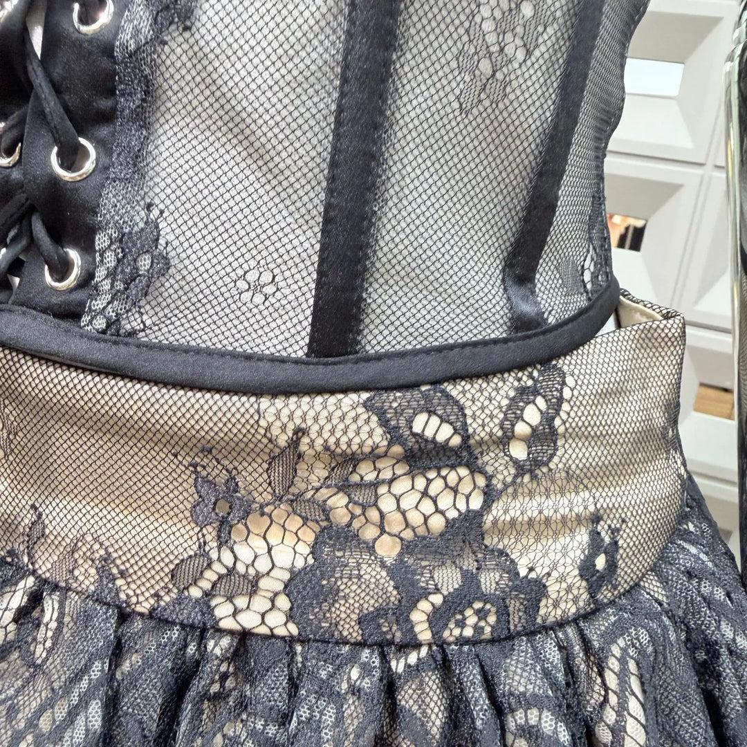 Lovely Lace Corset Two Pieces Skirt Dress