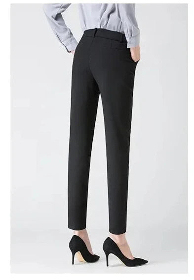 Elastic Waist Velvet Straight Trouser