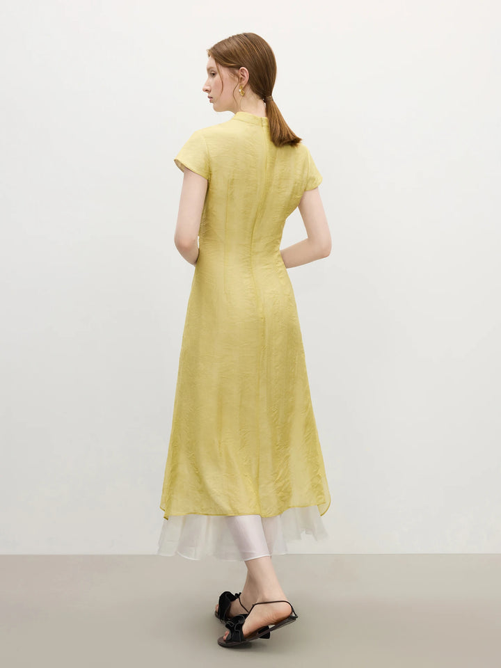 Stylish Willow Smoke Green Long Dress