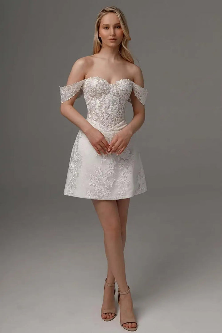 Sophisticated A-Line Short Wedding Dress