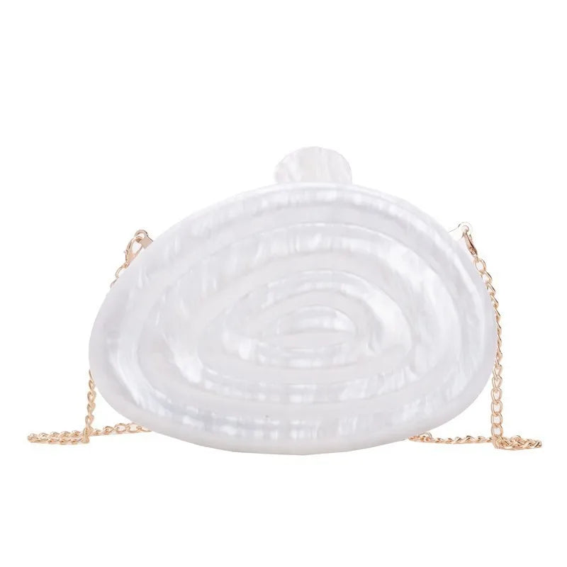 Stunning Shell Pressed Acrylic Clutch Bag