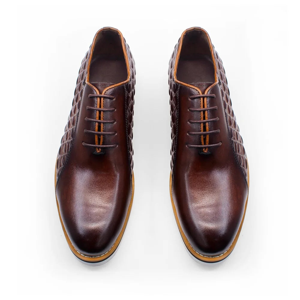 Refined Leather Stitching Oxford Shoes