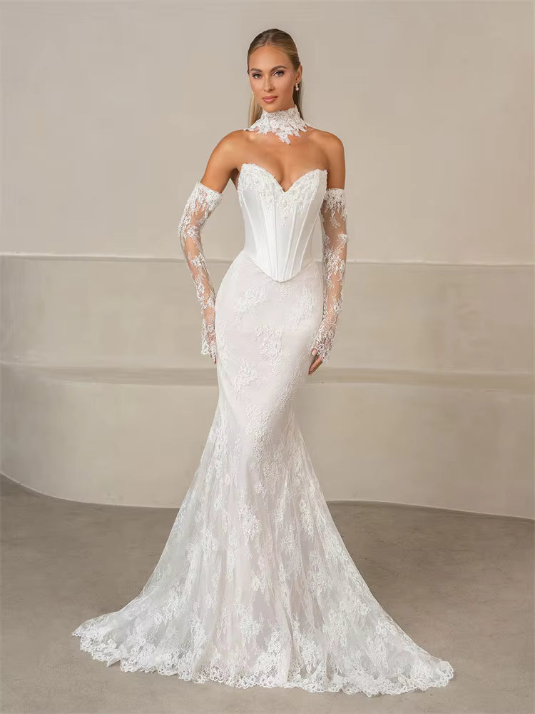 Majestic Lace Embroidered Bridal Gown