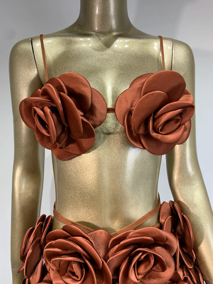 Floral Celebrity Style Two Piece Maxi Dress