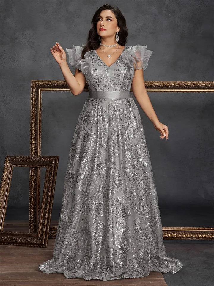 Sophisticated V-Neck Plus Size Women&