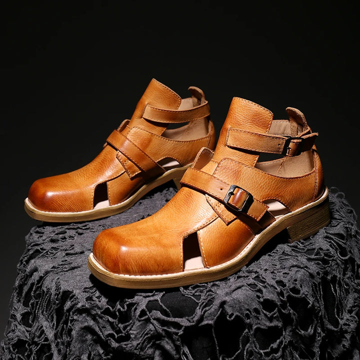 Stylish Cowhide Leather Sandal Boots