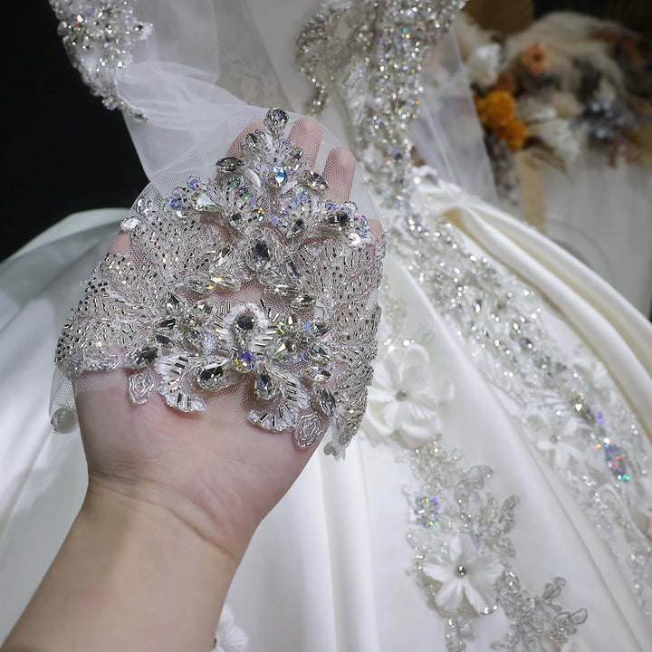 Stunning 3D Flowers Bridal Couture