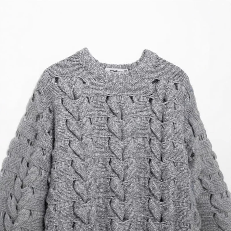 Casual Twisted String Knit Sweater