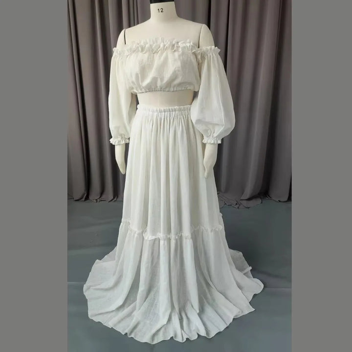 Refined 2PCs Maternity Dress